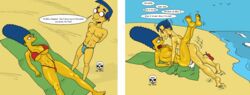 animated beach female human male marge_simpson milhouse_van_houten straight the_fear the_simpsons