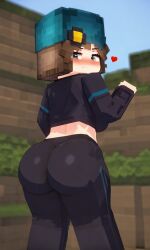 ai_assisted ai_generated ass ass_focus back_view big_ass jenny_belle_(slipperyt) looking-at-viewer minecraft slipperyt