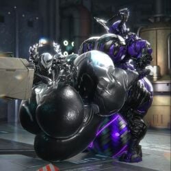 3d 3d_(artwork) 3d_model big_ass big_breasts breasts bubble_butt cleavage female futanari hildryn_(warframe) huge_ass huge_breasts mag_(warframe) qzk_forte sex thick_thighs warframe wide_hips