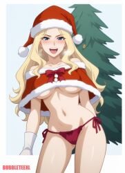 ai_assisted ai_generated anime anime_style christmas_outfit elizabeth_mably freezing freezing_(series)