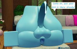 3d big_penis blue_skin bluerr34 chubby chubby_female completely_nude cum dialogue futanari legs_up original_character precum roblox robloxian self_upload shiram spread_anus tagme text twitter_username wide_hips