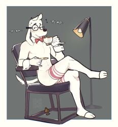 2024 20th_century_fox 20th_century_studios anal anthro athletic athletic_anthro athletic_male beverage blush bodily_fluids border bow_tie buttplug canid canine canis chair clothing container cup domestic_dog dreamworks drinking dullco eyebrows eyewear fur furniture furniture_lamp gesture glasses grey_background hair hi_res holding_beverage holding_object jay_ward_productions legwear male mammal mr._peabody mr._peabody_and_sherman navel nude pinky_out plug_(sex_toy) rocky_and_bullwinkle saucer sex_toy simple_background sitting solo sound_effects sweat sweatdrop tea_cup thigh_highs tongue tongue_out tuft white_border witting