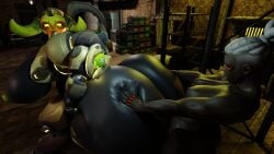 3d 3d_(artwork) ambiguous_penetration asaron ass big_ass blizzard_entertainment dark-skinned_futanari dark_skin fat_ass female from_behind futa_on_female futanari gigantic_ass huge_ass massive_ass orisa overwatch penetration robot sex sojourn_(overwatch)