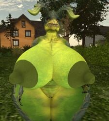 big_ass big_breasts breasts bubble_butt cleavage deathclaw female ferialexonar huge_ass huge_breasts nipples tagme thick_thighs wide_hips