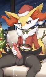 ai_generated artist_name braixen christmas cute_penis femboy furry horny masturbation nyxoria penis pokemon pokemon_(species) pokephilia