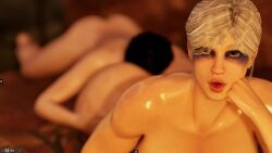 3d_(artwork) big_ass big_breasts face_in_ass older_female tagme video white_hair wildlife_(video_game)