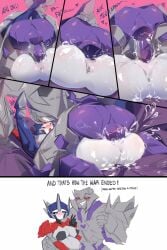 big big_ass big_breasts big_butt creampie genderswap_(mtf) mating_press megatron megatronus optimus_prime orion_pax pregnant pregnant_belly pregnant_female rule_63 straight top0z_(artist) transformers transformers_prime