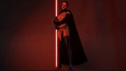 3d amateursfm balls breasts futanari garter_straps high_heels lightsaber nipples penis rey solo star_wars