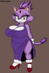 big_boobs big_breasts big_tits blaze_the_cat boobs breasts cat_ears cat_girl cat_tail catgirl female female_only full_body furaffinity furry_female lionkingdalmatian mobian mobian_(species) neko_girl nekogirl purple_dress purple_hair purple_skin sonic_(series) sonic_the_hedgehog_(series) tits