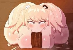 1boy 1boy1girl 1girls :>= absurd_res animated animated ass asstronsfw balls bent_over big_ass big_penis blonde_hair blowjob blue_eyes bodily_fluids bottom_heavy cum cum_on_ground curvaceous curvy curvy_figure danganronpa danganronpa:_trigger_happy_havoc danganronpa_1 dark-skinned_male dark_skin deep_blowjob deepthroat digital_media_(artwork) duo eyebrows eyelashes fat_ass female genital_fluids genitals hair_ornament hi_res hourglass_figure junko_enoshima light-skinned_female light_skin looking_at_viewer male male/female male_penetrating_female motion_lines musk musk_clouds penis plump saliva tagme thick_thighs unseen_male_face video_games voluptuous voluptuous_female wide_hips