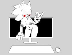 alternate_version_available color digital_art oppai.exe original_character sonic.exe tastefulanatomy