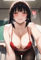 1girls atos225173 big_breasts black_hair breasts jabami_yumeko kakegurui long_hair panties red_bra red_panties underwear