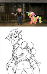 anus ass ass_grab daniel_craig equine female friendship_is_magic hasbro horse human interspecies mad male maplejack my_little_pony pony pussy sketch smooth_skin tail unknown_artist