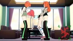 1girls 2futas 3d animated blowjob blue_eyes bukkake clothed_female datoneguysfx female futa_on_female futanari green_eyes hands_on_ass multiple_futa neon_katt orange_hair orange_hair_female penetration penny_polendina red_orange_hair robot_girl rwby sex sex_from_behind sfmslayer shorter_than_30_seconds sound spitroast tagme twintails video voice_acted