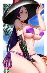 1girls arind_yudha fate/grand_order fate_(series) female minamoto_no_raikou_(fate/grand_order) minamoto_no_raikou_(swimsuit_lancer) solo