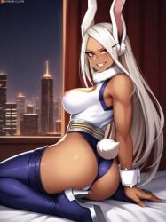 1girls ai_generated areola areolae ass ass_focus bunny_ears bunny_girl bunny_tail butt curvaceous curvaceous_body curves curvy curvy_body curvy_female curvy_figure exposed_ass exposed_butt female female_only hourglass_figure infiniteskull light-skinned_female light_skin miruko my_hero_academia nipple nipples nipples_visible_through_clothing red_eyes rumi_usagiyama solo solo_female voluptuous voluptuous_female white_hair