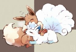 alolan_form alolan_vulpix ambiguous_gender animal_genitalia animal_penis balls big_tail black_nose blue_nose blush blush_lines bodily_fluids canine_genitalia canine_penis closed_eyes cum cum_in_mouth cum_inside duo eevee feet feral feral_on_feral fluffy fluffy_tail foot_on_back generation_1_pokemon generation_7_pokemon genital_fluids genitals kemonymous knot male male/ambiguous nintendo open_mouth oral orgasm orgasm_face pawpads paws penis pokemon pokemon_(species) quadruped regional_form_(pokemon) tail tapering_penis vulpix