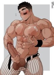 1male abs balls balls_out balls_through_fly bara beating_off belt belt_unbuckled biceps big_balls big_penis blush boner clothed_masturbation daddy erect_penis erection hard_on jacking_off jerking jerking_off jerkingoff low_hanging_balls low_hanging_testicles male male_focus male_masturbation male_nipples male_only manly masculine masturbating masturbation muscles muscular muscular_male nipple_play nipples no_body_hair no_underwear one_handed_masturbation open_pants pecs penile_masturbation penis penis_out penis_through_fly short_hair simple_background standing_male standing_masturbation stiffy stroking stroking_cock stroking_penis ten_g89 veiny_muscles veiny_penis wanking