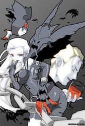 ass bat bats blonde_hair demidevimon digimon digimon_(species) germatoid ladydevimon orange_eyes silver_hair vamdemon vampire