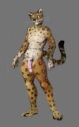 2023 anthro banoncat canid claws felid flaccid genitals hi_res humanoid_genitalia humanoid_penis jaguar jaguar_spots looking_aside male mammal nude pantherine penis solo toe_claws whiskers