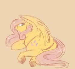 ass equine female fluttershy_(mlp) friendship_is_magic green_eyes hair horse looking_at_viewer my_little_pony pegasus pink_hair pony ponyparty pussy smooth_skin solo tail wings