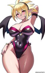 breasts cleavage disgaea disgaea_2 disgaea_rpg large_breasts mewmaster93 nippon_ichi_software one-piece_swimsuit rozalin swimsuit thick_thighs thighs