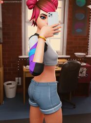 3d 3d_(artwork) darkbahamuth fortnite lreal petite selfie sfw skye_(fortnite) summer_skye_(fortnite) teenager young younger_female