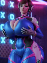 1girls 3d alternate_breast_size areola areolae blizzard_entertainment breasts_bigger_than_head brown_eyes brown_hair d.va dropyuh_(artist) female female_focus gigantic_breasts hana_song human human_only hyper hyper_breasts korean long_hair massive_breasts naked nipples nude nude_female overwatch overwatch_2 tagme top_heavy topless_female upper_body waist wide_hips