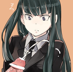 black_hair cum darker_than_black hazuki_mina_(darker_than_black) long_hair lowres necktie penis