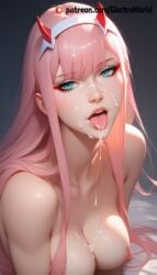 ai_generated bukakke darling_in_the_franxx electroworld female leaking_cum spermbreasts zero_two_(darling_in_the_franxx)