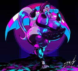 anthro big_breasts big_penis breasts cleavage darius_aurelius futa_only futanari huge_breasts huge_cock nipples paint penis scalie tagme thick_thighs wide_hips