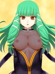 breasts emeraude_(tales_of_graces) green_hair hachiyou highres hou_(hachiyou) large_breasts nipples nipples_visible_through_clothing tales_of_(series) tales_of_graces