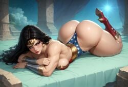 1girls ai_generated ass bazoombasakimbo belt big_ass big_breasts black_hair blue_eyes breasts cleavage curvaceous curvy curvy_body curvy_female curvy_figure dc dc_comics dcau female heroine justice_league justice_league_unlimited solo superhero superhero_costume superheroine thick_thighs tiara voluptuous voluptuous_female wide_hips wonder_woman wonder_woman_(series)