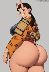 1girls ai_generated ass_focus bbw chubby_female delicious_in_dungeon dungeon_meshi horns huge_ass huge_breasts inutade_(delicious_in_dungeon) plump_ass presenting_hindquarters stable_diffusion thick_thighs thunder_thighs