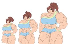 abs akira_mizutani growth_academy hyper_breasts muscle_growth muscular_female sheepapp