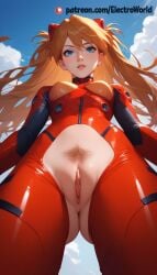 ai_generated asuka_langley_sohryu close_up_pussyfocus_on_pussy electroworld female from_below neon_genesis_evangelion nude pussypussy_juice