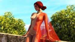 3d breasts darklordiiid female freckles light-skinned_female looking_at_viewer nipples nude pussy red_hair solo the_witcher_(series) the_witcher_3:_wild_hunt triss_merigold