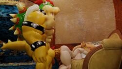 1boy 1girls 3d absurdly_large_cock animated bowser female from_behind male mario_(series) netorare nintendo no_sound ntr nude princess_rosalina sex sofa tagme trycan video