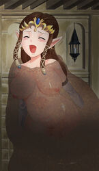 blush breasts brown_hair bule female like_like monster nintendo open_mouth pixiv_manga_sample princess_zelda pussy resized the_legend_of_zelda tiara twilight_princess vore zelda_(twilight_princess)