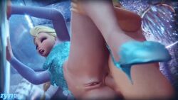 1boy 1female 1girls 1male 3d anal anal_pounding anal_sex animated blonde blonde_hair blue_eyes elsa_(frozen) female frozen_(film) male mp4 sound tagme video white_skin zynotheum