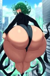 1girls ai_generated angry ass_cleavage ass_focus blush bubble_butt gigantic_ass goldencum34 hand_on_butt huge_ass huge_butt huge_thighs massive_ass one-punch_man psychic psychic_powers tatsumaki wide_hips