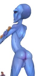 1boy adorable alien alien_boy alien_male ass bald bald_man balls blue_balls blue_butt blue_skin cad_bane clone_wars cute duros hanging_balls male male_only red_eyes sagging_balls saggy_balls smooth_skin soft_ass solo solo_focus solo_male star_wars wet