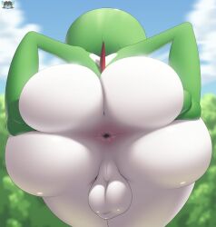 anus anus_focus artist_logo ass balls bent_over big_balls big_butt blurred_background bodily_fluids butt_focus butt_grab butt_squish cloud colored detailed_background digital_drawing_(artwork) digital_media_(artwork) forest forest_background gardevoir generation_3_pokemon genitals glistening glistening_balls glistening_body glistening_butt glistening_genitalia glistening_skin green_body green_skin hand_on_butt hi_res huge_butt humanoid light lighting logo male multicolored_body multicolored_skin nature nature_background nintendo not_furry nude perineum pink_anus plant pokemon pokemon_(species) presenting presenting_anus presenting_balls presenting_hindquarters rear_view saggy_balls shaded sky skyscape solo spread_anus spread_butt spreading squish standing text thick_thighs tree two_tone_body two_tone_skin tzokatli watermark white_balls white_body white_perineum white_skin wide_hips