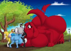 anthro ass balls big_breasts big_butt blue's_clues blue_(blue's_clues) breasts bulge canid canine cetacean cheek_bulge clifford_(clifford_the_big_red_dog) clifford_the_big_red_dog clothing darkshasion_(artist) detailed_bulge dolphin female female/female futanari genital_outline genitals group hi_res huge_breasts huge_butt hyper hyper_breasts hyper_butt intersex intersex/female legwear mammal marine martha_lorraine martha_speaks muscular nickelodeon oceanic_dolphin oral oral_penetration orca penetration penis penis_outline smothering sucking thick_thighs tights toothed_whale