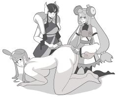 1girls 2futas anticipation arms ass ass bangs blush breasts clothed clothed_futa clothed_futa_nude_female clothing cock collar curvaceous curvaceous_female curvaceous_figure curves curvy curvy_body curvy_female curvy_figure curvy_hips deliciousbra dress ear elesa_(pokemon) excited eyebrows eyelashes eyes fancy fancy_clothing fancy_dress feet female female_focus fluffy_collar futa_on_female futa_with_female futanari game_freak gym_leader hair hair_ornament hand_on_penis happy headgear headphones headwear hips huge_breasts imminent_sex iono_(pokemon) kneeling large_penis legs line_art lips long_hair long_hair_futa looking_back magnemite_hair_clips monochrome naked naked_female nintendo no_sex nude nude_female on_all_fours penis pokemon pokemon_black_&_white pokemon_masters pokemon_masters_ex pokemon_scarlet_&_violet shading shadow shirt short_hair short_hair_female short_hair_futa short_hair_with_long_locks sideboob skyla_(pokemon) slapping slapping_ass slapping_butt slapping_with_penis sleeveless sleeves smile soles stockings sygna_suit_elesa teasing teeth thick_thighs thighs toes white_background