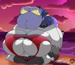 bbw big_ass big_breasts breasts bubble_butt cleavage female furry huge_ass huge_breasts mad_n_evil overweight ssbbw tagme thick_thighs weight_gain wide_hips