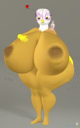 3d 3d_(artwork) animal_genitalia animal_penis anthro ass avian beak big_breasts blush breast_growth breasts brown_body brown_skin equine_genitalia equine_penis female friendship_is_magic gilda_(mlp) growth gryphon hasbro horsecock huge_breasts hyper hyper_breasts looking_down male my_little_pony penis solo source_filmmaker sugarsweet tail thick_thighs wide_hips wings yellow_eyes