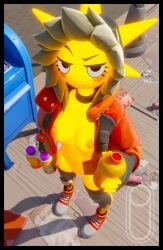 1female 1girl 2025 2025s 3d 3d_(artwork) 3d_model absurd_res absurdres areola areolae belly_button black_eyes blush bottle bottomwear breasts choker clothed clothing container crossgender digital_media_(artwork) elemental_creature elemental_humanoid epic_games eyebrows eyelashes female female_focus female_only footwear fortnite fortnite:_battle_royale genderswap genderswap_(mtf) glowing glowing_body glowing_skin hi_res high-angle_view holding_bottle holding_container holding_object hood humanoid humanoid_female jacket legwear looking_at_viewer mailbox mtf_crossgender navel nipples orange_areola orange_areolae orange_jacket pickle_juice rule63 rule_63 shiny_body shiny_skin shoes smile smiling smiling_at_viewer solo solo_female solo_focus standing stockings sunspot_(fortnite) topwear video_games yellow_body yellow_skin