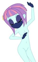 closed_eyes equestria_girls equestria_girls:_friendship_games eyeshadow face_mask gloves hair_clip my_little_pony nipples nude_female purple_hair sunny_flare