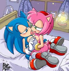 after_sex amy_rose anthro blue_fur bottomless bracelet cum cum_inside duo exposed_torso female footwear french_kiss fur furry furry_only gloves handwear hedgehog lowres male mammal mostly_nude pink_fur sega sex shoes sonic_(series) sonic_the_hedgehog sonic_the_hedgehog_(series) straight straight_hair tojyo topless wristwear